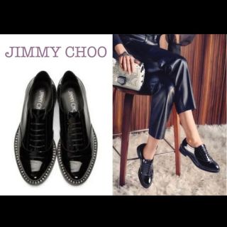 ジミーチュウ(JIMMY CHOO)のJimmy Choo  レースアップ フラットシューズ 36(ローファー/革靴)