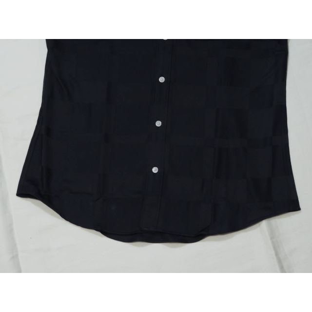 BLACK LABEL CRESTBRIDGE(ブラックレーベルクレストブリッジ)のブラックレーベル クレストブリッジ　高級半袖ブロックチェックボタンシャツ　紺 S メンズのトップス(ポロシャツ)の商品写真