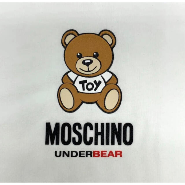 MOSCHINO(モスキーノ)のモスキーノ■テディベア ロゴプリント■ロンT■ロングスリーブTシャツ■ホワイト メンズのトップス(Tシャツ/カットソー(七分/長袖))の商品写真