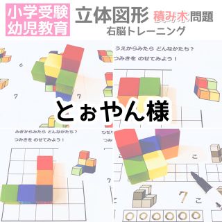 立体図形 積み木問題 小学校受験教材 幼児教育