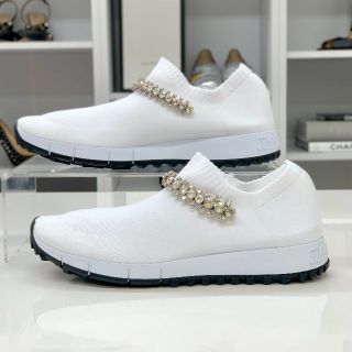 jimmy choo ジミーチュウ　ビジュー パール ニット　スニーカー