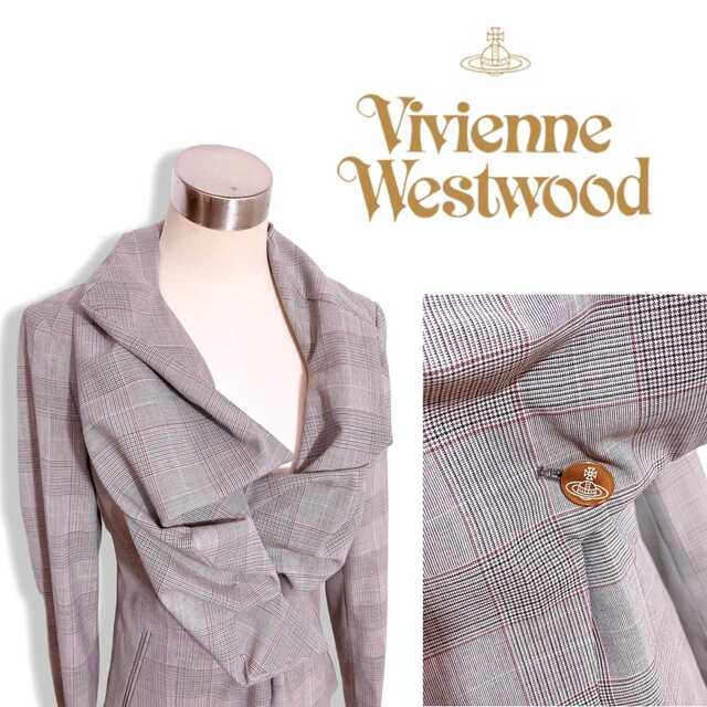 63ｃｍ57ｃｍ身幅極美品 ヴィヴィアンウエストウッド グレンチェック 変形 ジャケット