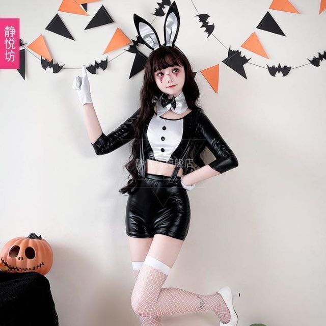 バニーガール コスプレ ハロウィン ブラック  韓国　かわいい