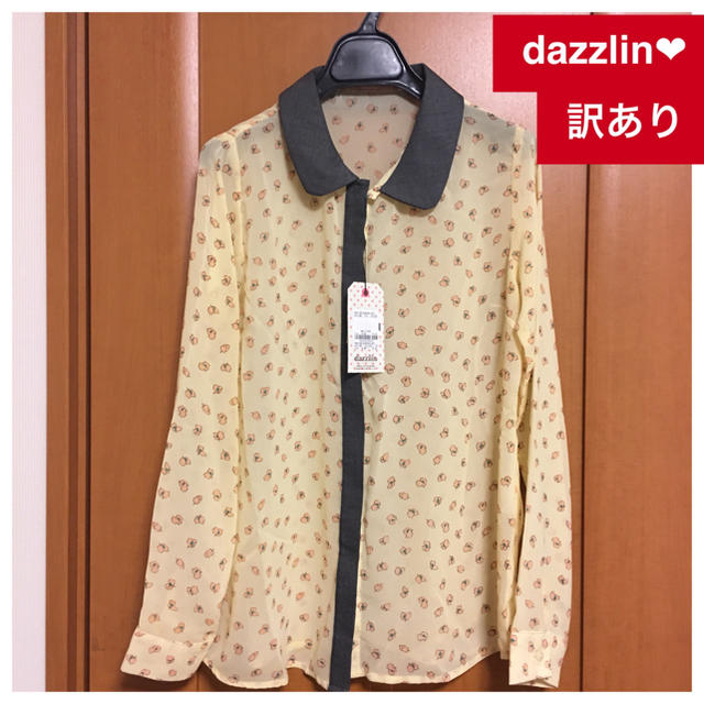 dazzlin(ダズリン)の新品訳あり♡定価5985 dazzlin♡シフォンブラウス♡丸襟♡異素材切替 レディースのトップス(シャツ/ブラウス(長袖/七分))の商品写真