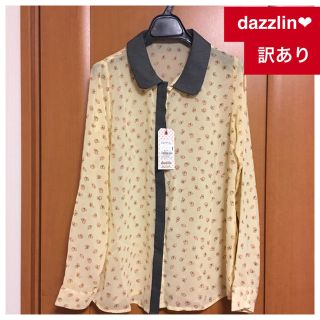 ダズリン(dazzlin)の新品訳あり♡定価5985 dazzlin♡シフォンブラウス♡丸襟♡異素材切替(シャツ/ブラウス(長袖/七分))