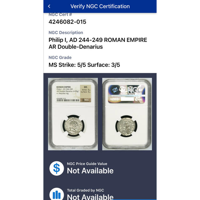GW価格】【MS 5/5 3/5】NGC古代ローマ帝国 ダブルデナリウス銀貨の通販