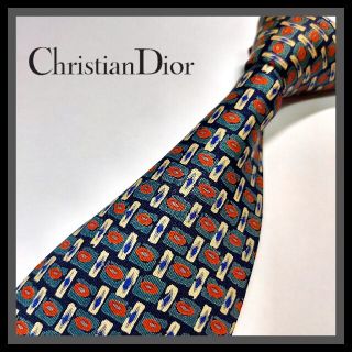 クリスチャンディオール(Christian Dior)の142【Christian Dior】ディオール ネクタイ  緑×赤×青(ネクタイ)