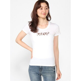 ゲス(GUESS)の【ホワイト(WHT)】(W)Spangle Atelier Logo Tee(Tシャツ(半袖/袖なし))