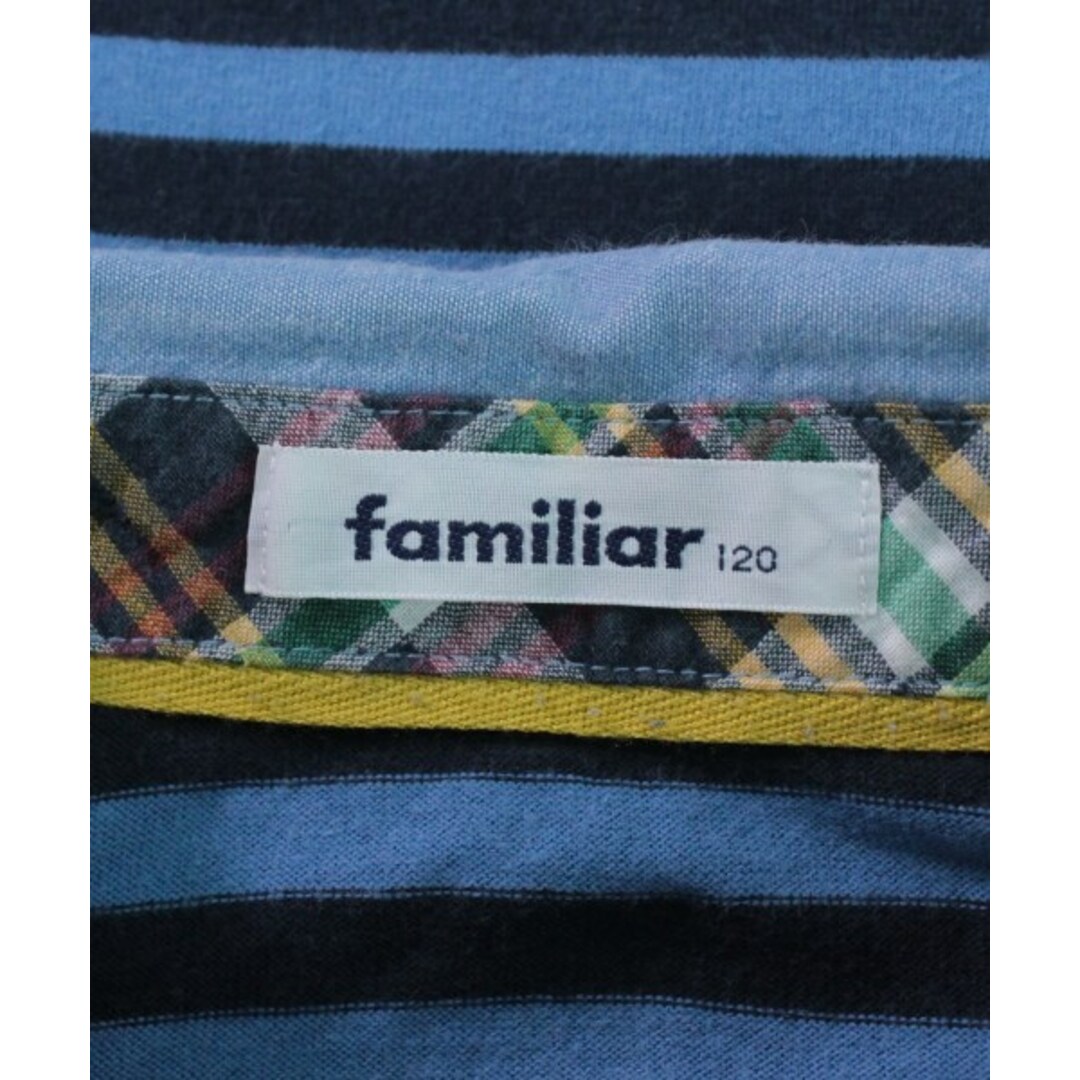 familiar(ファミリア)のfamiliar ファミリア Tシャツ・カットソー 120 青x紺(ボーダー) 【古着】【中古】 キッズ/ベビー/マタニティのキッズ服女の子用(90cm~)(Tシャツ/カットソー)の商品写真