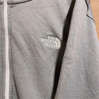 THE NORTH FACE - ノースフェイス グレー 刺繍 ロゴ パーカー 秋服