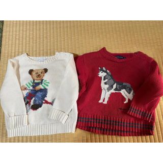 ポロラルフローレン(POLO RALPH LAUREN)のポロベア　セーター　2着　シベリアンハスキー　80サイズ　レア♡(ニット/セーター)