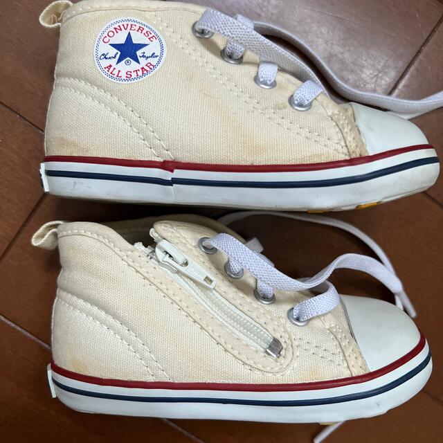 CONVERSE(コンバース)のコンバース　子供　靴　スニーカー　13cm ホワイト　クリーム色 キッズ/ベビー/マタニティのベビー靴/シューズ(~14cm)(スニーカー)の商品写真