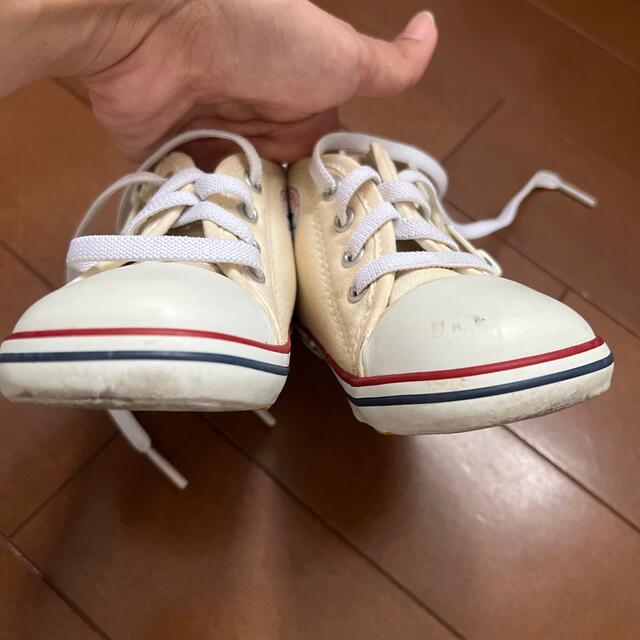 CONVERSE(コンバース)のコンバース　子供　靴　スニーカー　13cm ホワイト　クリーム色 キッズ/ベビー/マタニティのベビー靴/シューズ(~14cm)(スニーカー)の商品写真