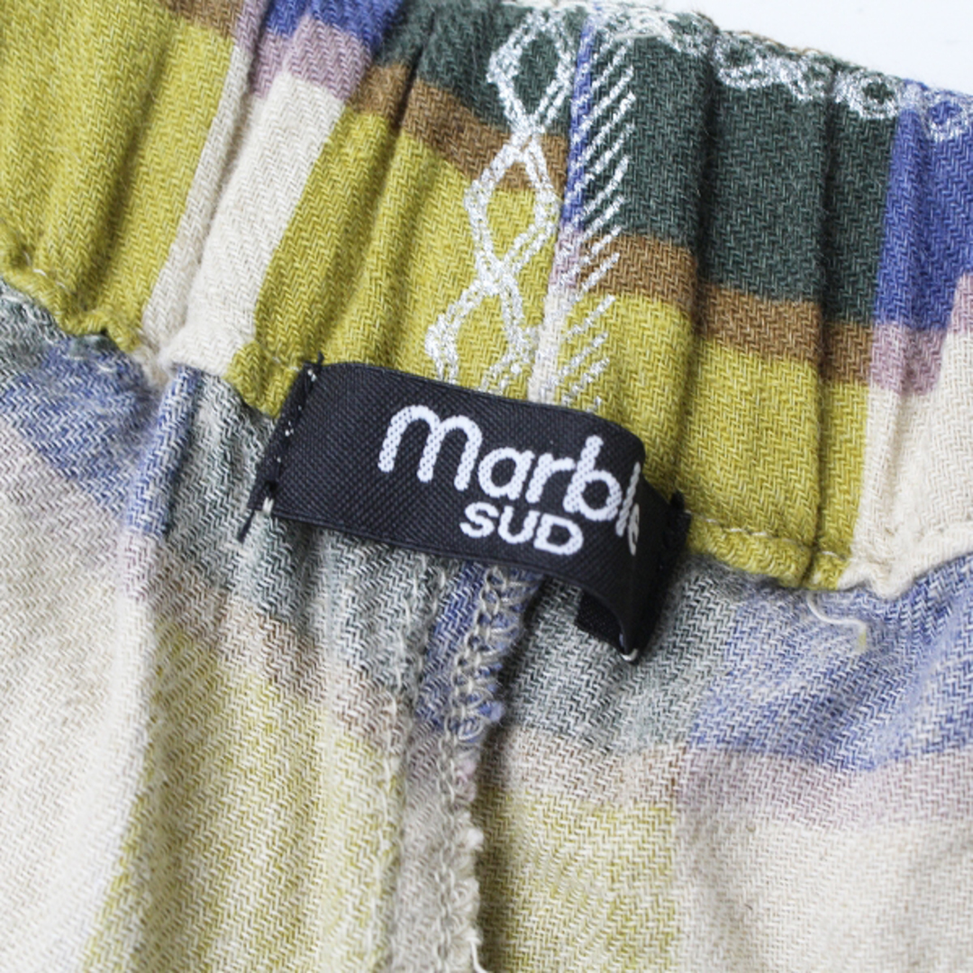 marble SUD マーブルシュッド ハンモックCHECK ワイドパンツ/イエロー系【2400012982949】 レディースのパンツ(カジュアルパンツ)の商品写真