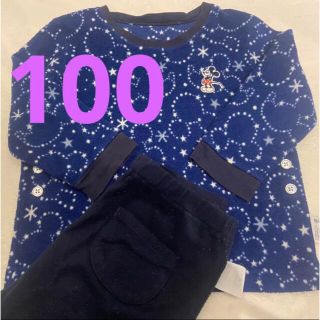 ユニクロ(UNIQLO)のユニクロ　パジャマ　フリース　100 長袖　冬　男の子　子ども　女の子(パジャマ)