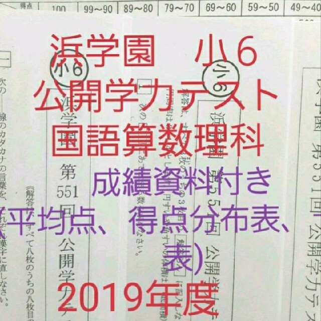 浜学園　小６　公開学力テスト　成績資料付き　2019年度　国語算数理科