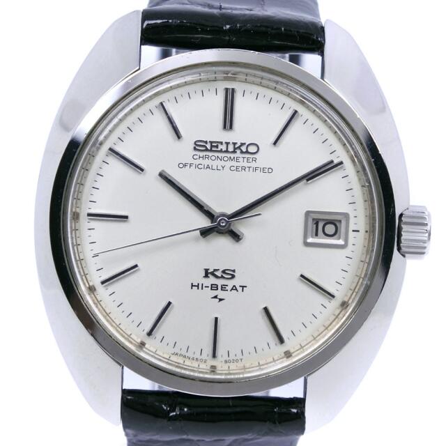 【SEIKO】セイコー キングセイコー 4502-8010 ステンレススチール×レザー シルバー 手巻き メンズ 白文字盤 腕時計約34mm腕周り