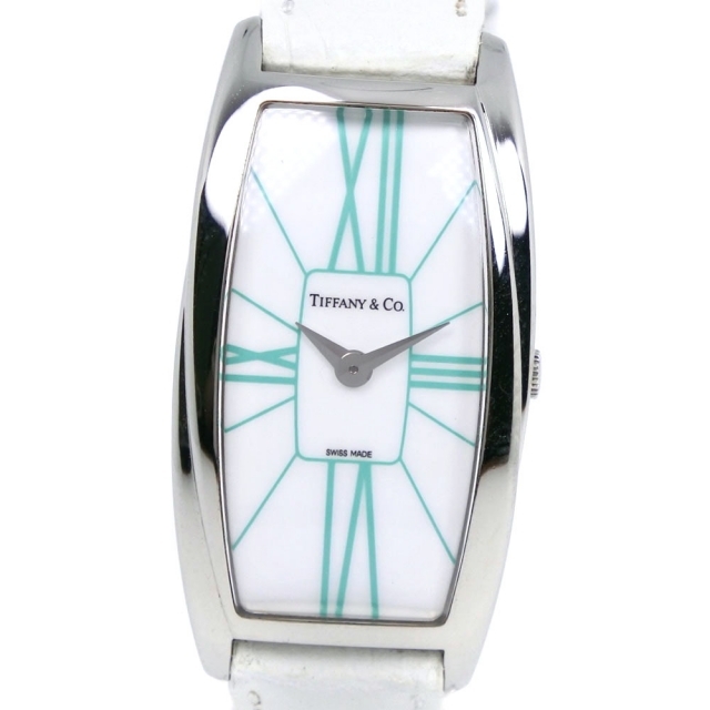 Tiffany & Co. - 【TIFFANY&Co.】ティファニー ジェメア Z6401.10.10A29A48A ステンレススチール×レザー 白 クオーツ アナログ表示 レディース 白文字盤 腕時計