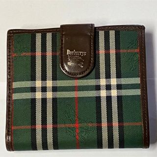 バーバリー(BURBERRY)の【激レア】バーバリーズ　財布　折り畳み財布　ノバチェック  グリーン　(折り財布)