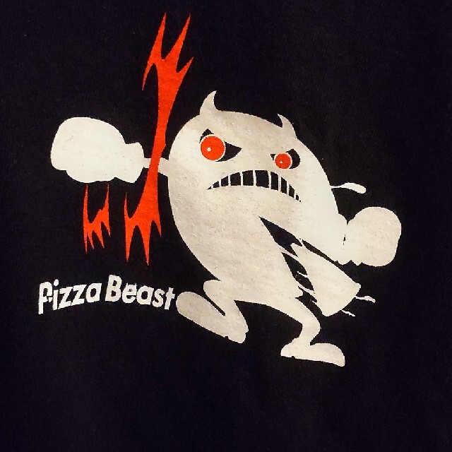 united athle　pizza beast　メンズ　Tシャツ　M　ブラック メンズのトップス(Tシャツ/カットソー(半袖/袖なし))の商品写真