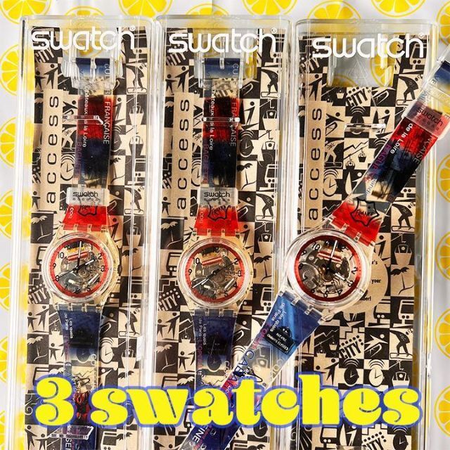 swatch(スウォッチ)のスケルトン腕時計 SWATCH ACCESS 3個セット レディースのファッション小物(腕時計)の商品写真