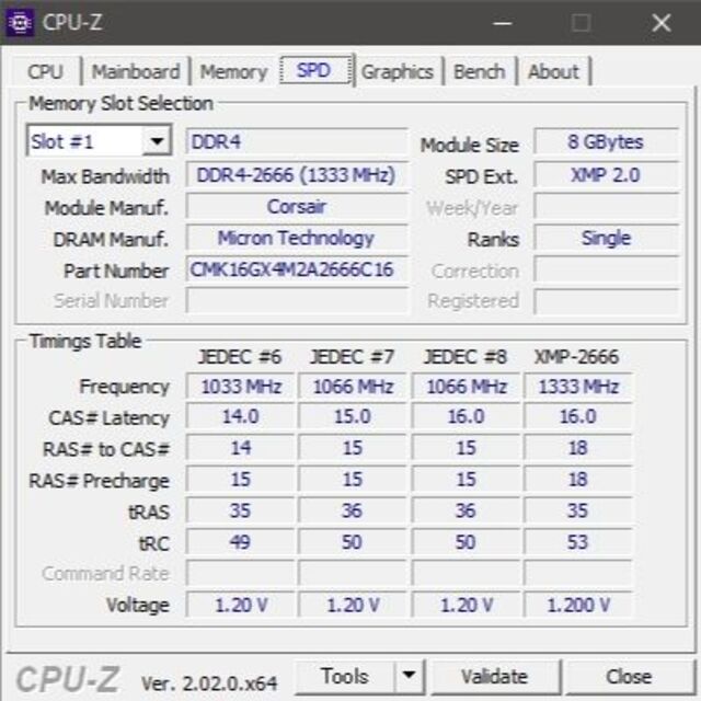CORSAIR 16GB (8GBx2) DDR4-2666 (417 スマホ/家電/カメラのPC/タブレット(PCパーツ)の商品写真