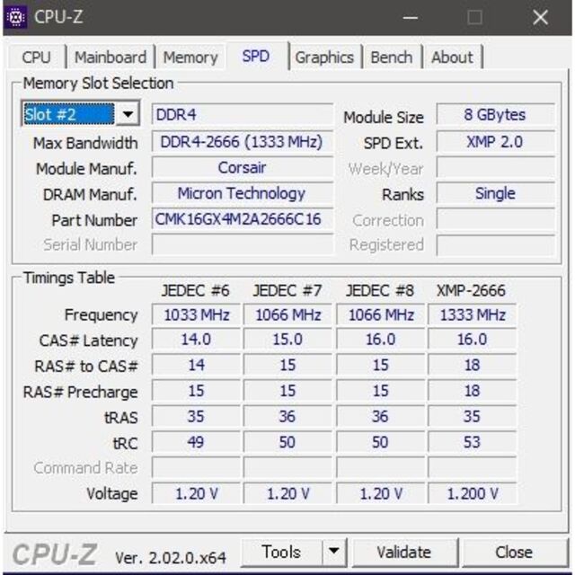 CORSAIR 16GB (8GBx2) DDR4-2666 (417 スマホ/家電/カメラのPC/タブレット(PCパーツ)の商品写真