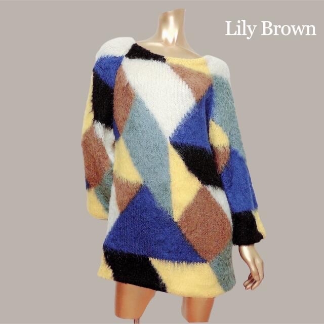 Lily Brown パネル柄 ニット ワンピース＊FRAY I.D SLY