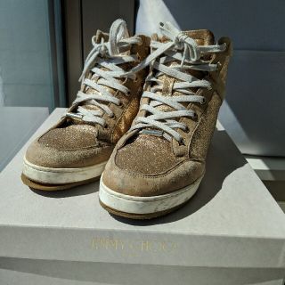JIMMY CHOO - ジミーチュウ ゴールドスニーカーの通販 by お気軽にお