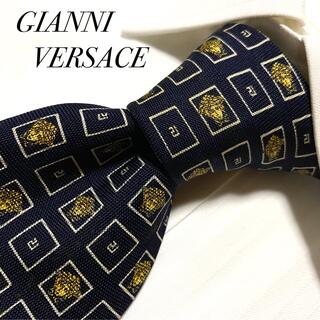 ジャンニヴェルサーチ(Gianni Versace)のGIANNI VERSACE ジャンニヴェルサーチ ネイビー ウインドーペン(ネクタイ)