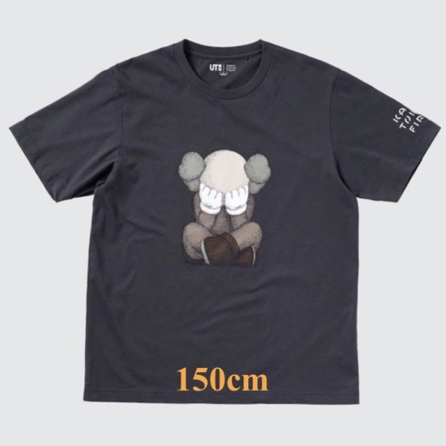 150 新品 ダークグレー ユニクロ×カウズ Tシャツ KAWS UNIQLO