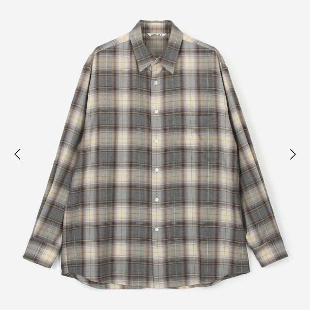 AURALEE(オーラリー)のAURALEE スーパーライトウールチェックシャツ サイズ3 メンズのトップス(シャツ)の商品写真