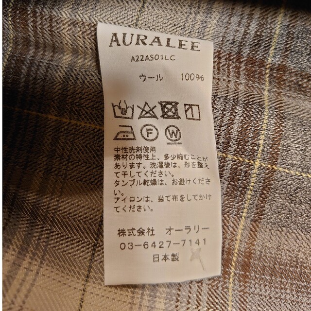 AURALEE スーパーライトウールチェックシャツ サイズ3