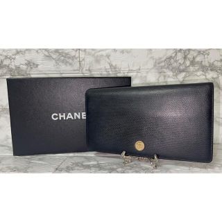 シャネル(CHANEL)の美品 CHANEL 長財布 ブラック ココボタン 二つ折 レザー(長財布)