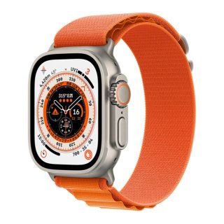 Apple Watch Ultra新品　チタンとオレンジアルパインループ  S(腕時計(デジタル))