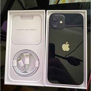 アイフォーン(iPhone)の【美品】iPhone12 BLACK128GB 付属品完品(スマートフォン本体)