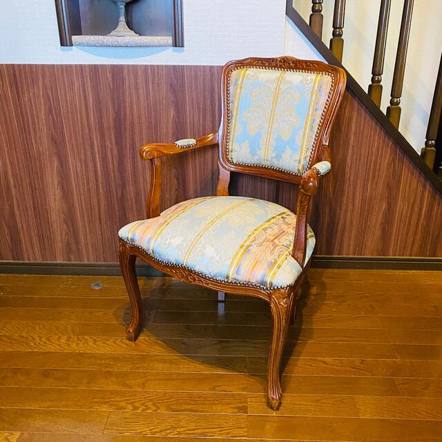 美品】イタリア製 猫足 木製 アーム チェア アンティーク ロココ | www