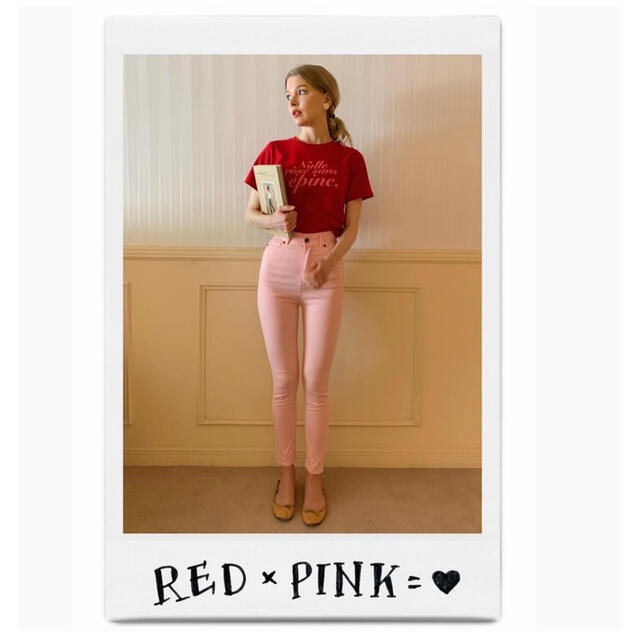 épine skinny denim baby pink