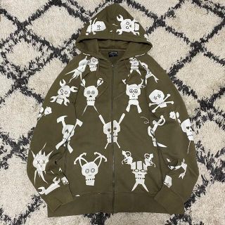 STUSSY ステューシー パーカー ジップアップ レイロー コラボ ドクロ