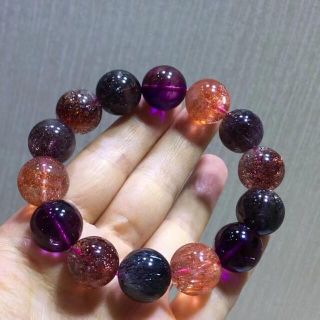 【高級】フラワー パープルルチル スーパーセブン ブレスレット 15.6mm(ブレスレット)