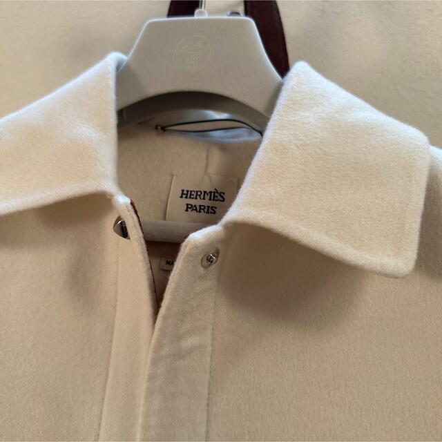 HERMES - 2021 エルメス メドール ショート コート 白 カシミヤ HERMES - 2021 エルメス メドール ショート コート 白 カシミヤ