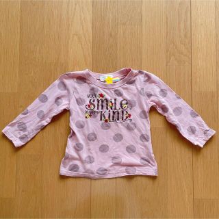 プティマイン(petit main)のLovely Tune 長袖 Tシャツ ピンク ドット柄 90(Tシャツ/カットソー)