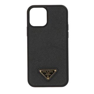 プラダ(PRADA)のプラダ P.TA I-PHONE IN PELLE SAFFIANO TRIANGOLO NERO TU iphone12/12Pro ロゴプレートサイフィアーノiPhoneケース メンズ(その他)