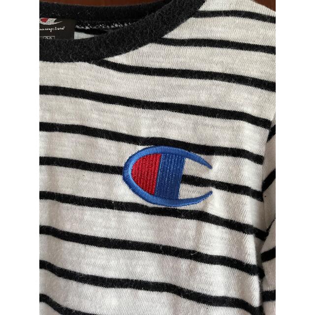 Champion(チャンピオン)のチャンピオンボーダーロンTsize120 キッズ/ベビー/マタニティのキッズ服男の子用(90cm~)(Tシャツ/カットソー)の商品写真