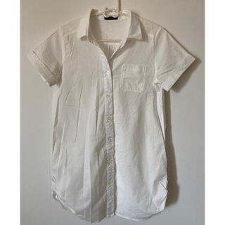シマムラ(しまむら)のしまむら ロングシャツ ホワイト 白 M(シャツ/ブラウス(半袖/袖なし))