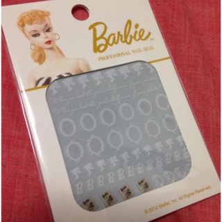 バービー(Barbie)のラスト！　Barbie ネイルシール　ホワイト(ネイル用品)