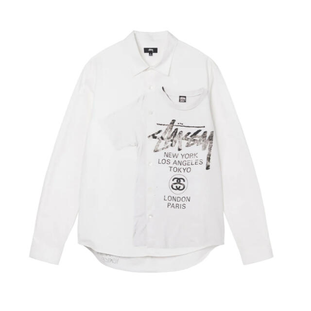 STUSSY(ステューシー)のstussy world tour shirt M white  メンズのトップス(シャツ)の商品写真