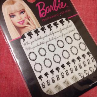 バービー(Barbie)のラスト1 Barbie ネイルシール　ブラック(ネイル用品)