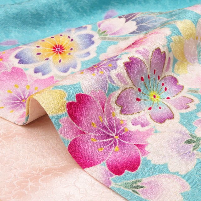 振袖 着物 正絹 桜模様 金駒刺繍 銀通し トール A767-4 L 振袖 着物 正絹 桜模様 金駒刺繍 銀通し トール A767-4 L