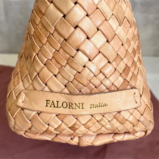 FALORNI イントレチャート ピンクベージュ レザー トートバッグ トート